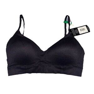 Maidenform Bra Size Large Wireless Seamless Rib Smart Zone Cups Black NWT